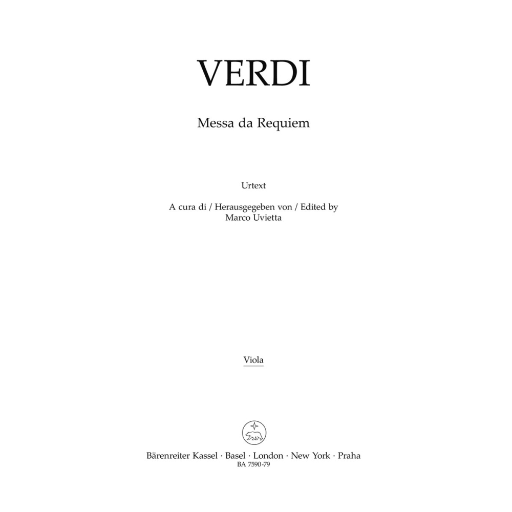 Requiem (Messa da Requiem) Viola - Giuseppe Verdi