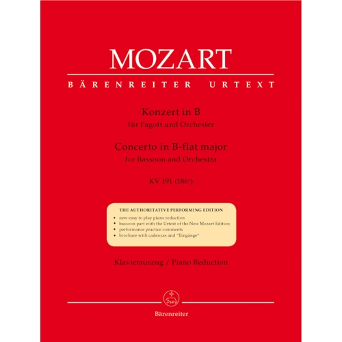 Mozart, W A -Concerto for Bassoon in B-flat (K.191) (K.186e)