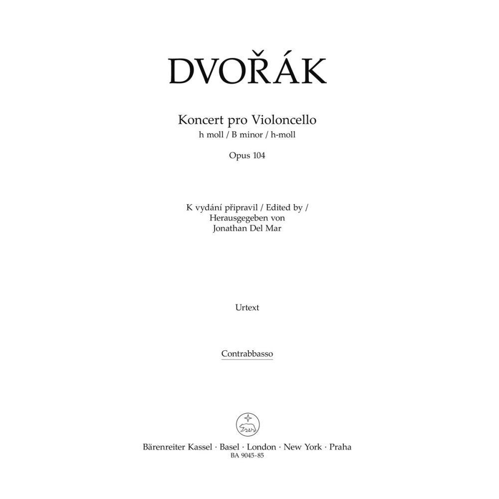 Concerto for Violoncello in B minor Op.104 Double Bass - Antonín Dvorák