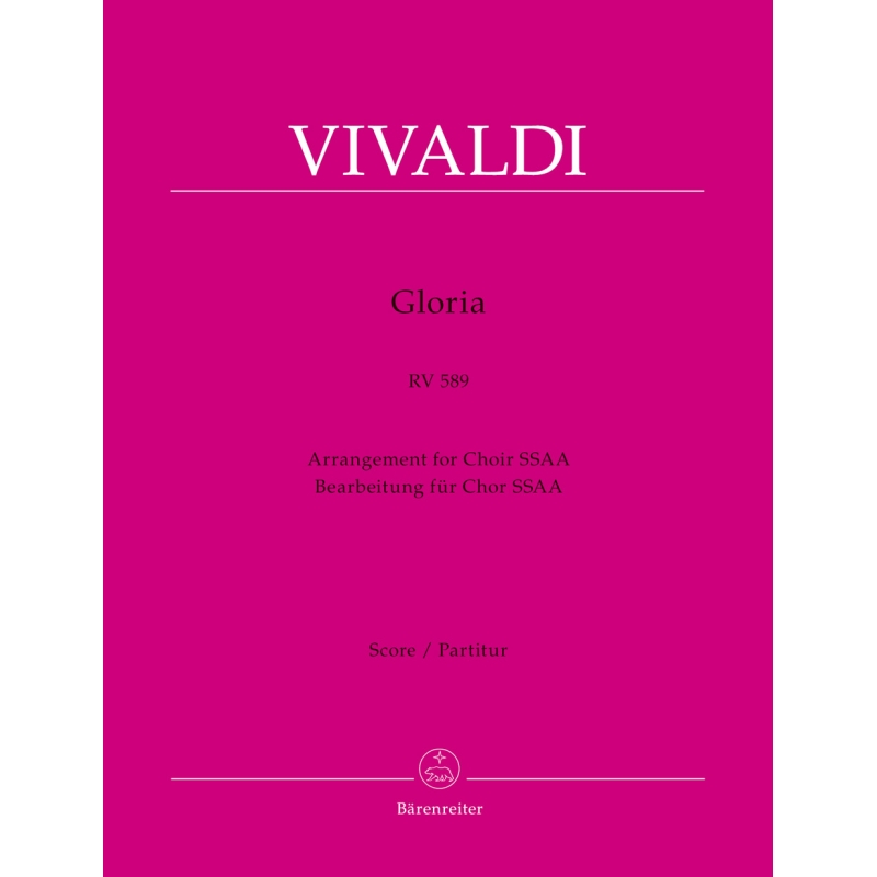 Gloria in D major RV 589 (Arrangement for female choir SSAA) Full Score - Antonio Vivaldi