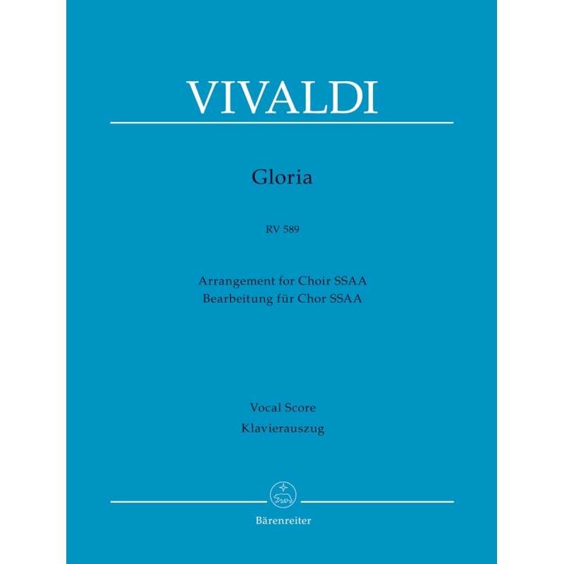 Gloria in D major RV 589 (Arrangement for female choir SSAA) Vocal Score - Antonio Vivaldi