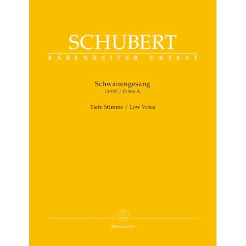 Schwanengesang Low Voice & Piano - Franz Schubert