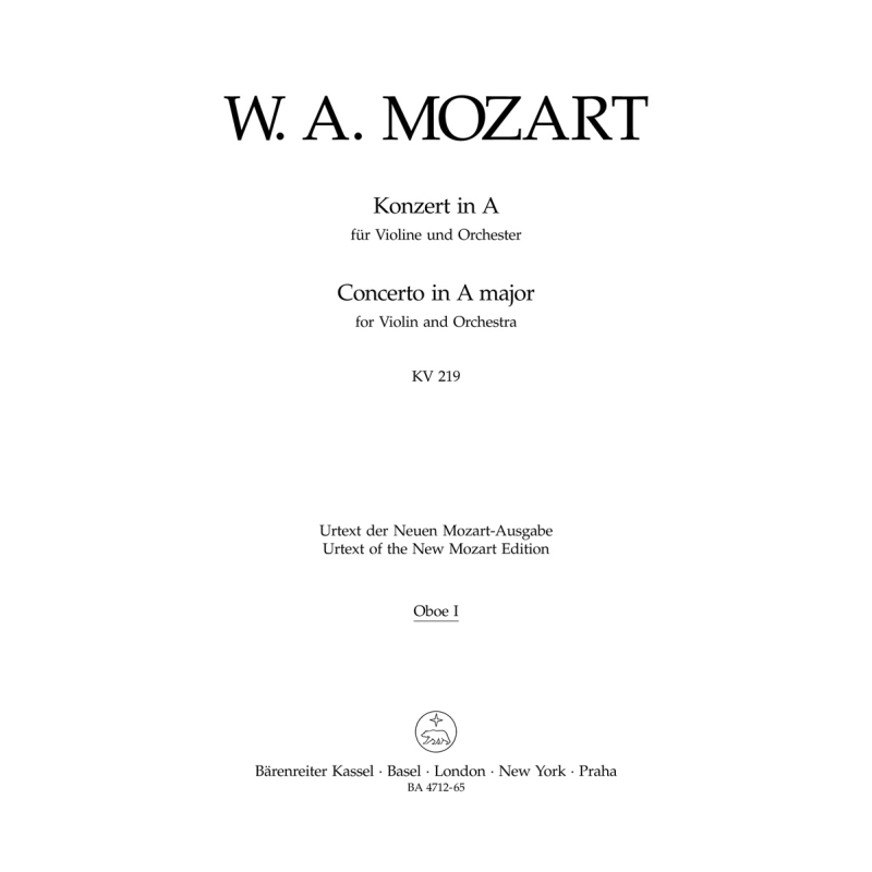 Concerto for Violin No. 5 in A (K.219) Wind Set - Wolfgang Amadeus Mozart