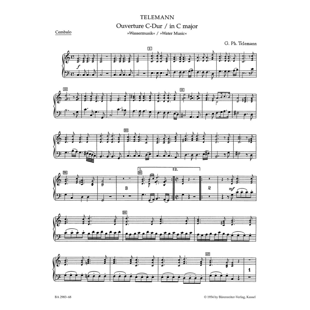 Overture in C (Water Music) (TWV 55: C3) Cembalo - Georg Philipp Telemann