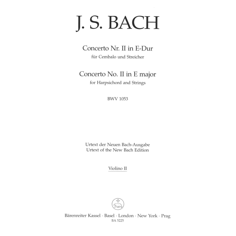 Concerto for Keyboard No. 2 in E (BWV 1053) Violin II - Johann Sebastian Bach