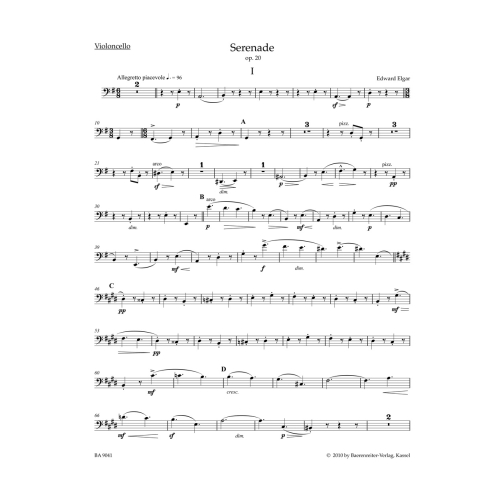 Serenade for Strings, Op.20 Cello - Edward Elgar