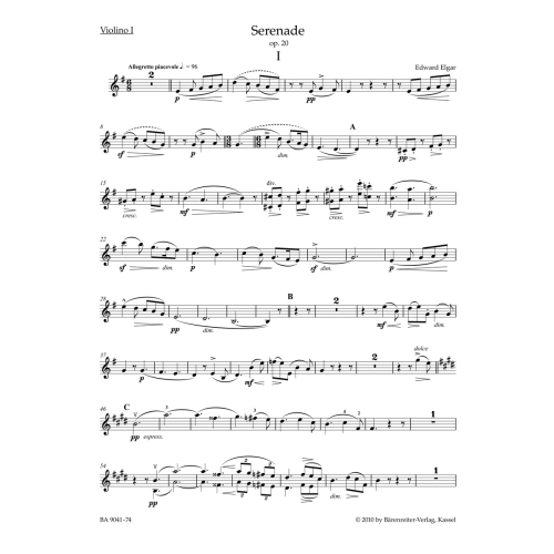 Serenade for Strings, Op.20 Violin I - Edward Elgar
