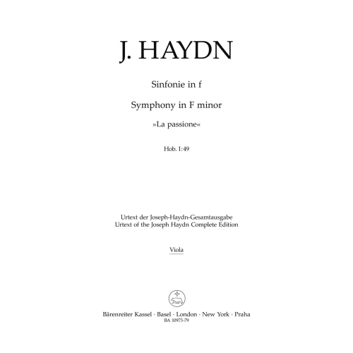 Symphony No.49 in F minor (La passione) (Hob.I:49) Viola - Franz Joseph Haydn