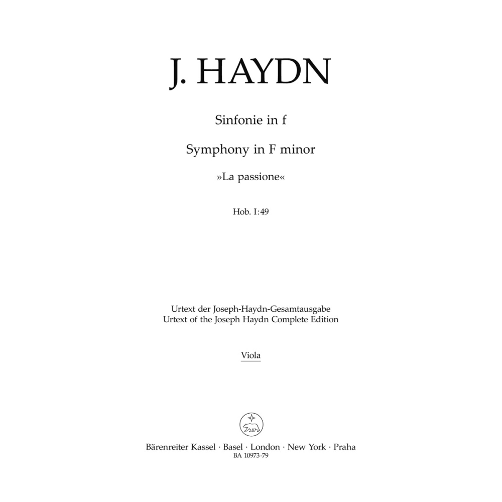 Symphony No.49 in F minor (La passione) (Hob.I:49) Viola - Franz Joseph Haydn