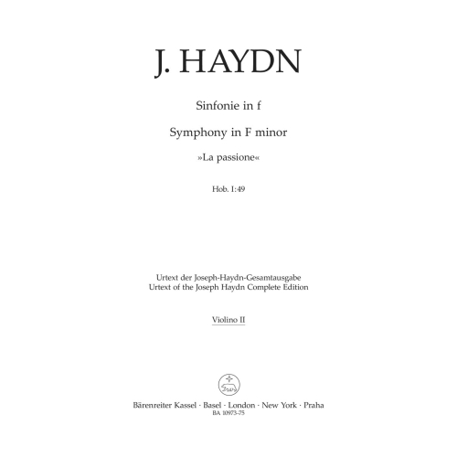 Symphony No.49 in F minor (La passione) (Hob.I:49) Violin II - Franz Joseph Haydn