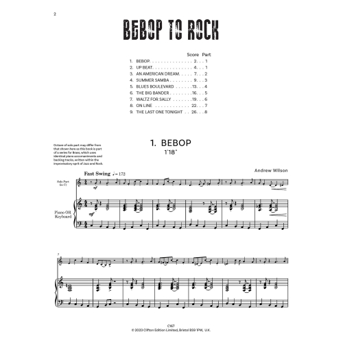 Wilson, Andrew - Bebop to Rock (Trumpet and Piano)