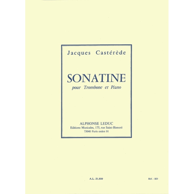 Casterede, Jacques - Sonatine for Trombone and Piano