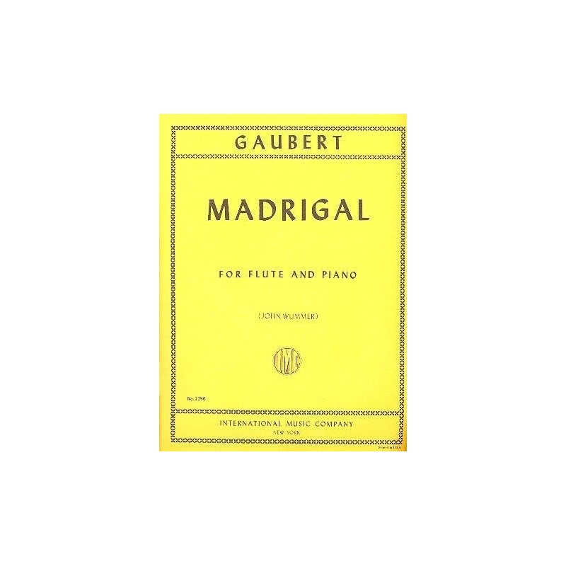 Gaubert, Philippe - Madrigal for Flute