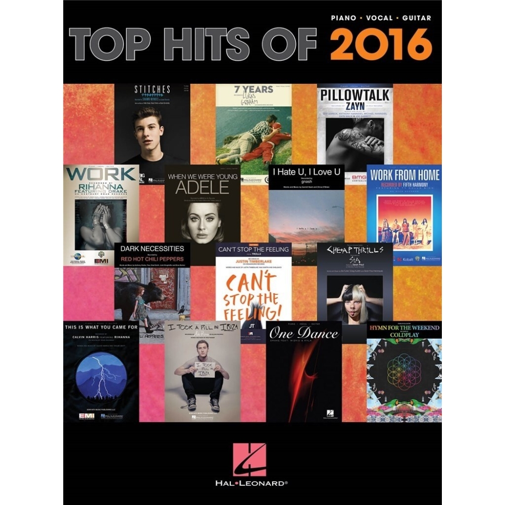 Top Hits of 2016 (Piano, Vocal, Guitar)