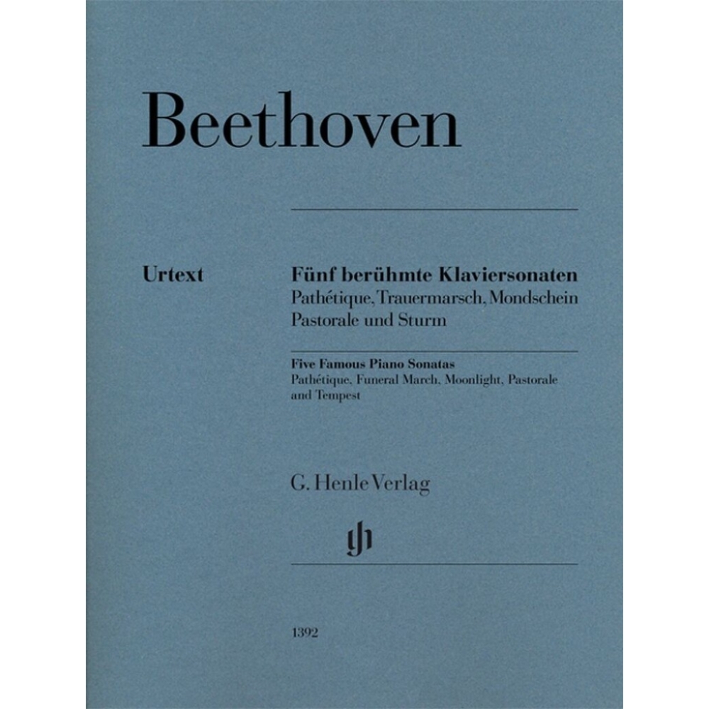 Beethoven, L.v - Five Famous Piano Sonatas op. 13, op. 26, op. 27,2, op. 28 and op. 31,2