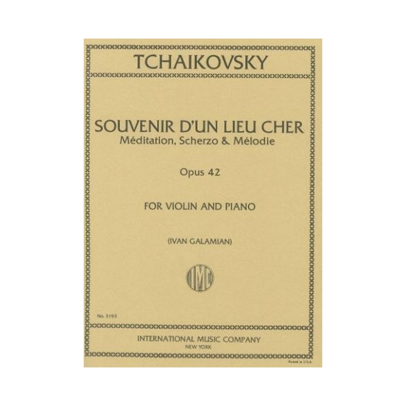 Tchaikovsky, Peter Iljitsch - Souvenir D'un Lieu Cher op.42