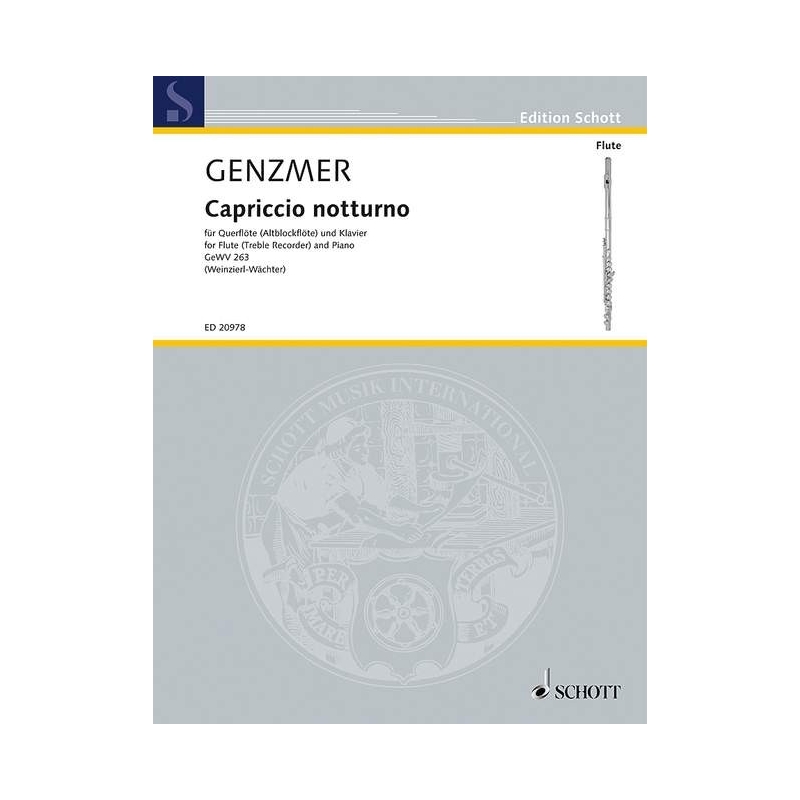 Genzmer, Harold - Capriccio Notturno for Flute or Treble Recorder