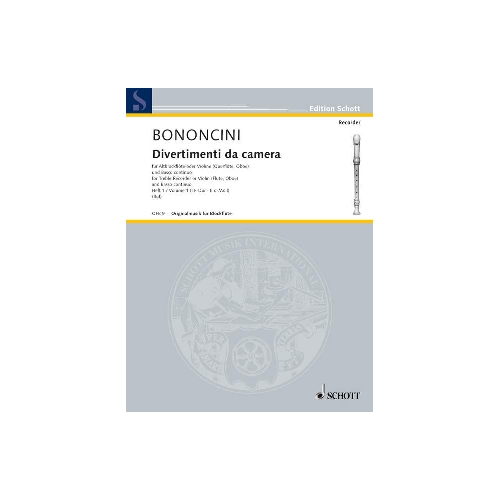 Bononcini, G.B - Divertimenti da camera (Volume 1) for Treble Recorder