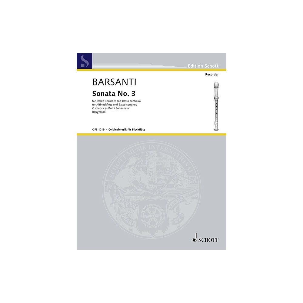 Barsanti, Francesco - Sonata No. 3 G minor for Treble Recorder