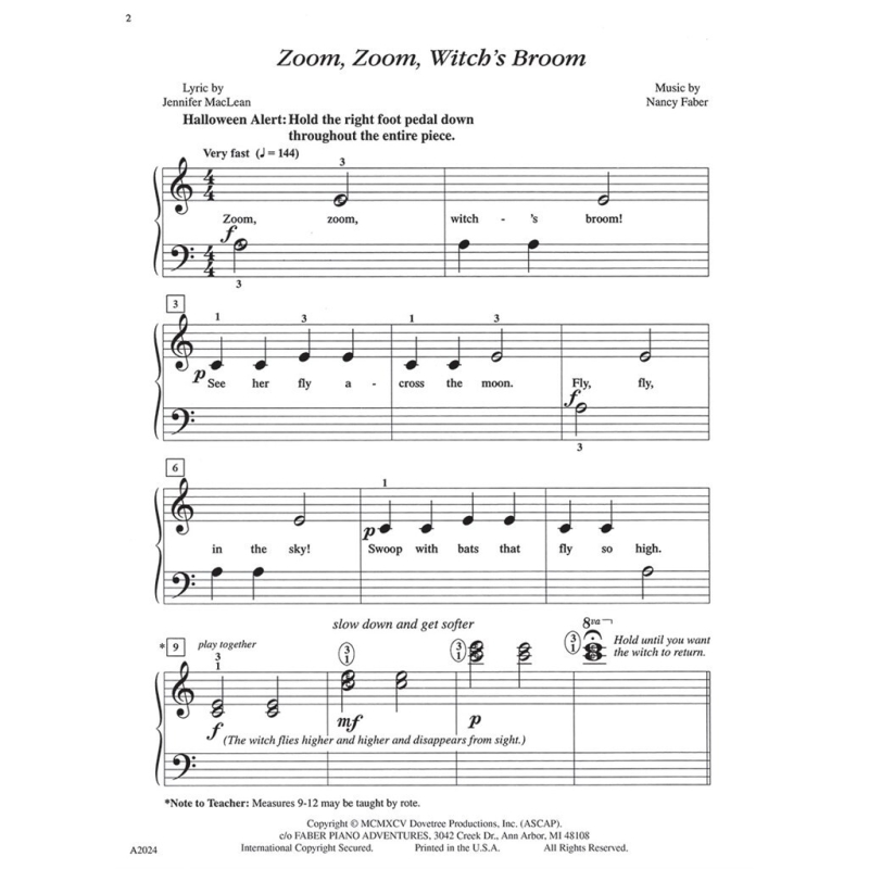 Faber, Nancy - Zoom, Zoom, Witch's Broom