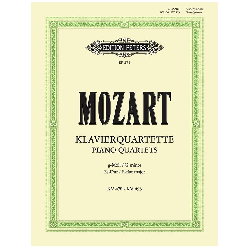 Mozart, Wolfgang Amadeus - Piano Quartets in G minor K478, E flat K493