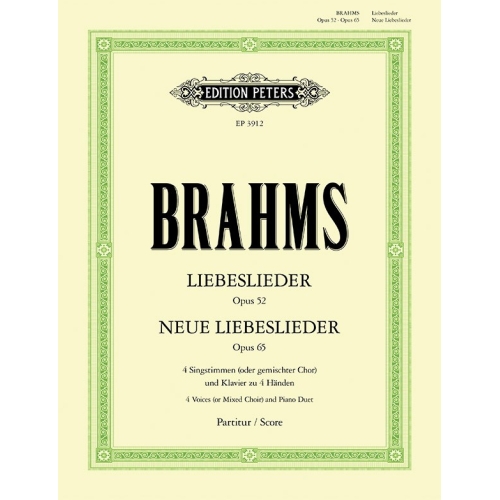 Brahms, Johannes - Liebeslieder and New Liebeslieder Waltzes Quartets, in 3 volumes, Vol.2