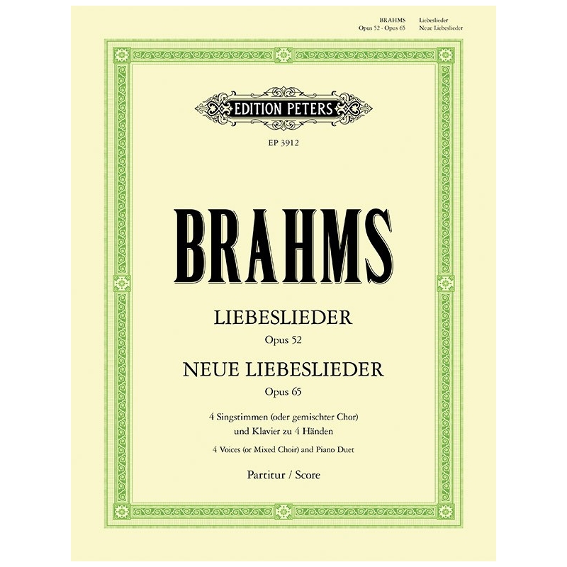 Brahms, Johannes - Liebeslieder and New Liebeslieder Waltzes Quartets, in 3 volumes, Vol.2