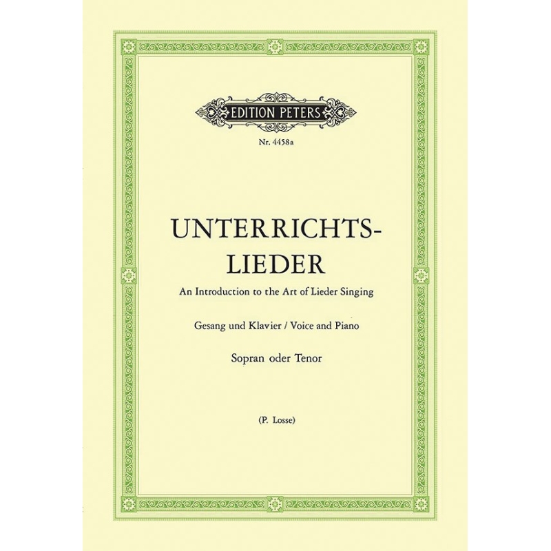 Album of 60 Lieder from Bach to Reger, ‘Unterrichts-Lieder’, Soprano or Tenor