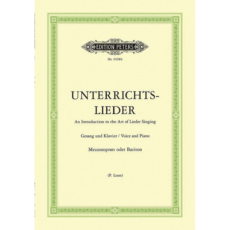 Album of 60 Lieder from Bach to Reger, ‘Unterrichts-Lieder’, Mezzo-Soprano or Baritone