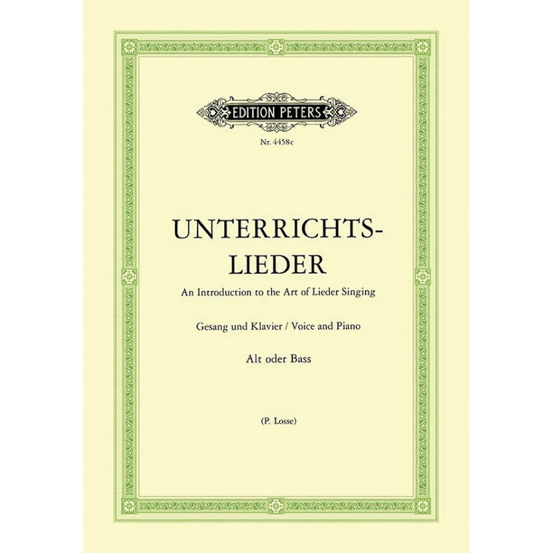 Album of 60 Lieder from Bach to Reger, ‘Unterrichts-Lieder’, Alto or Bass