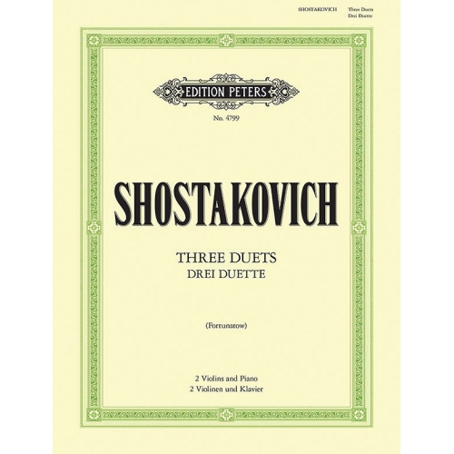 Shostakovich, Dmitri - 3 Duets for 2 Violins & Piano