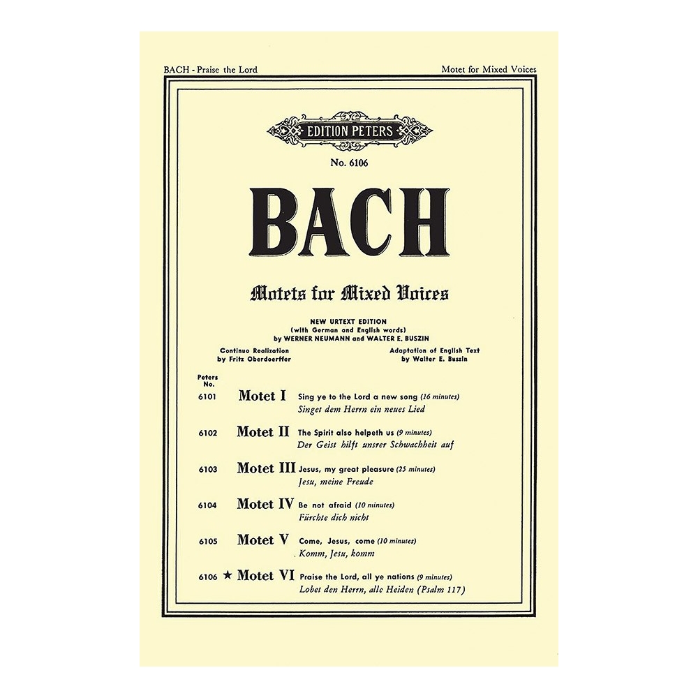 Bach, Johann Sebastian - Motet No. 6 BWV 230 Lobet den Herrn, alle Heiden (Praise the Lord, all ye Nations