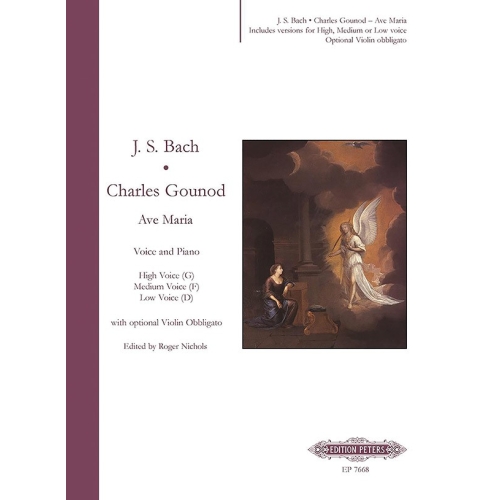 Bach, Johann Sebastian / Gounod, Charles - Ave Maria (High Voice: G: Medium Voice: F: Low Voice: D)