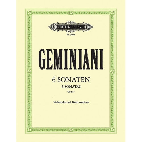 Geminiani, Francesco - Six Cello Sonatas Op5