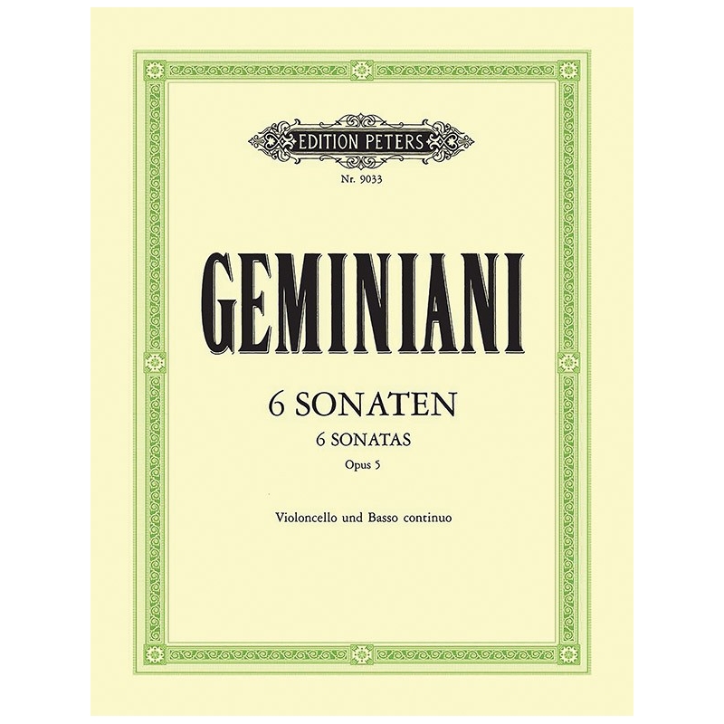 Geminiani, Francesco - Six Cello Sonatas Op5