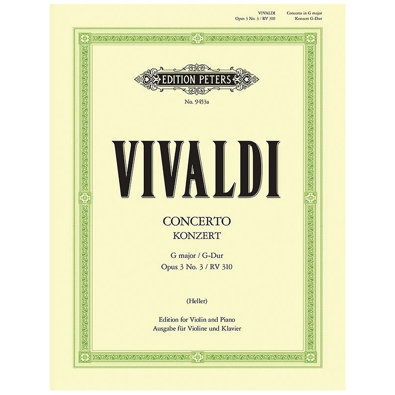 Vivaldi, Antonio - Concerto in G Op.3 No.3, RV 310