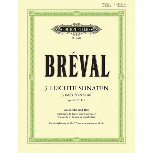 Breval, Jean-Baptiste Sebastien - 3 Easy Sonatas Op.40 Nos.1-3