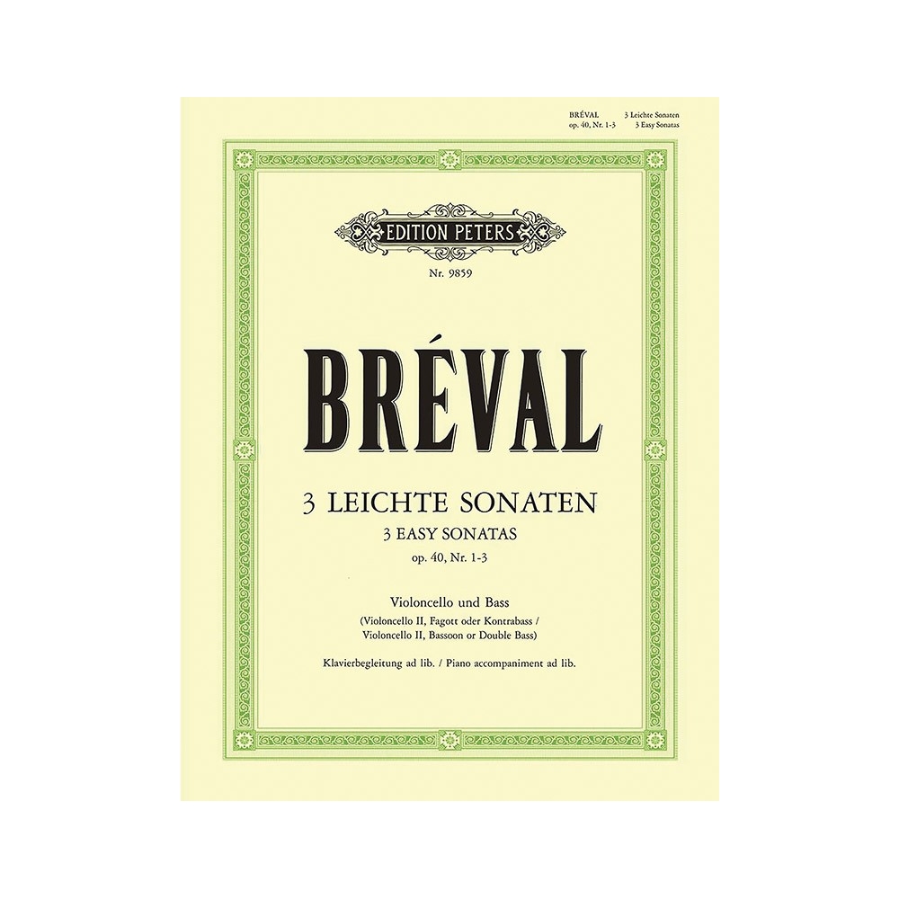 Breval, Jean-Baptiste Sebastien - 3 Easy Sonatas Op.40 Nos.1-3