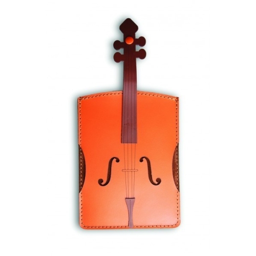 Italian Leather Passport Holder - Violin