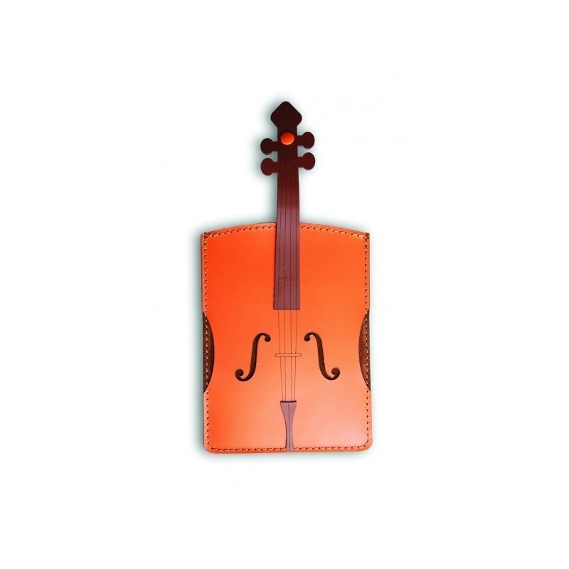 Italian Leather Passport Holder - Violin