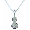 Sterling Silver Pendant - Violin & Stones