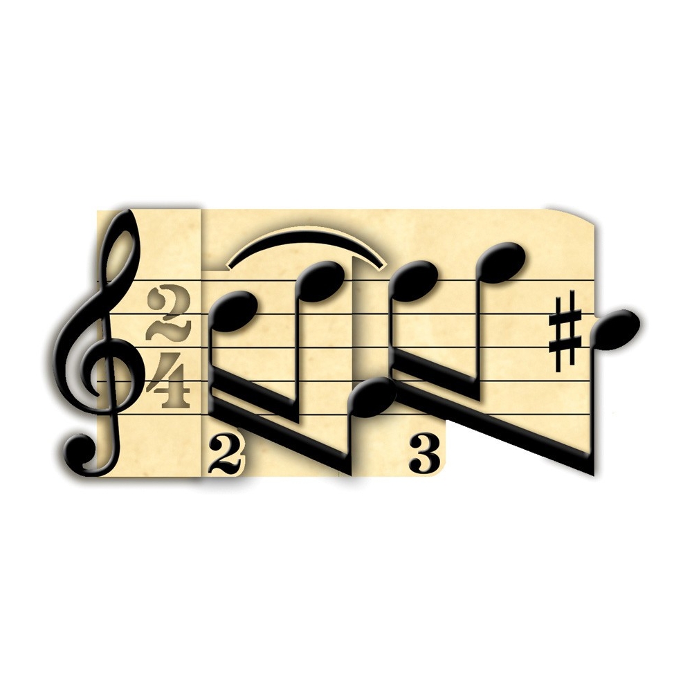 3D Card Prelude Music Notes