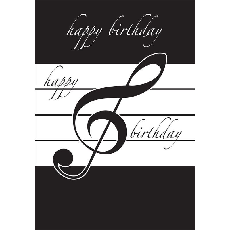 Card Happy Birthday Black