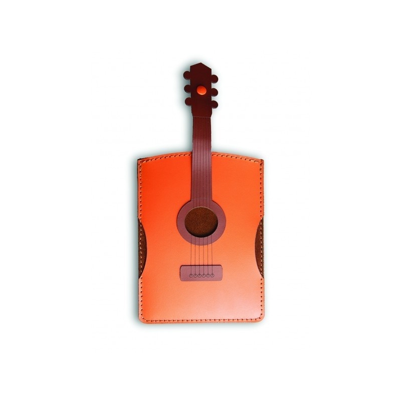 Italian Leather Passport Holder - Acoustic Guitar