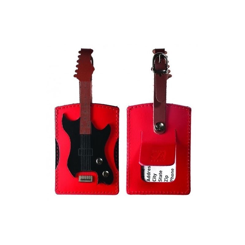Italian Leather Luggage Tag - Electric Guitar