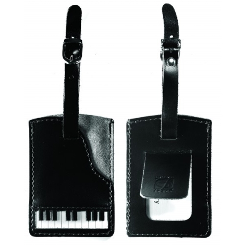 Italian Leather Luggage Tag - Piano