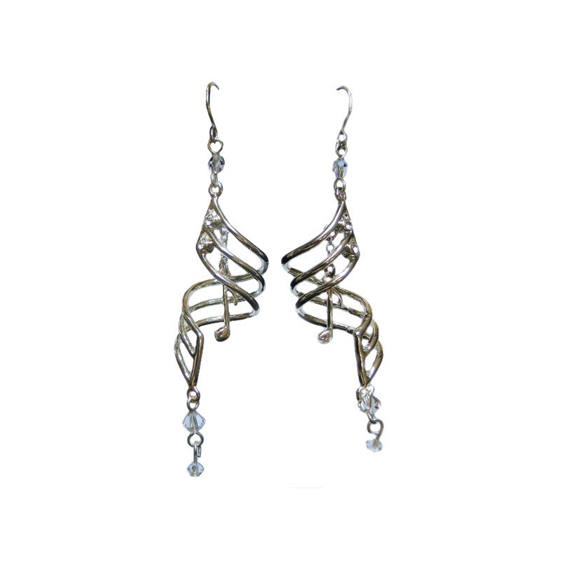 Earrings Silver Note Drops