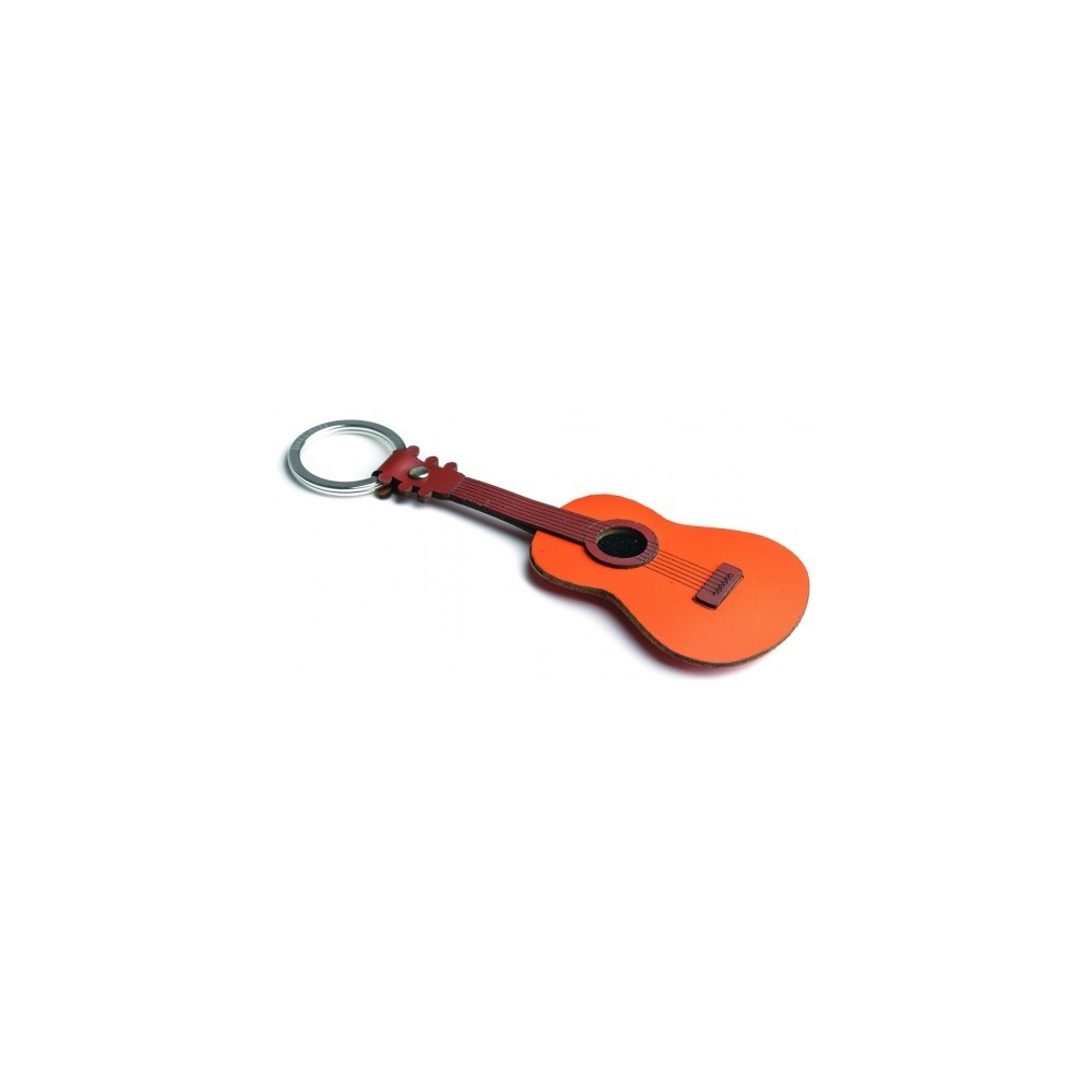 Italian Leather Keyring - Acoustic Guitar