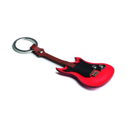 Italian Leather Keyring - Electric Guitar