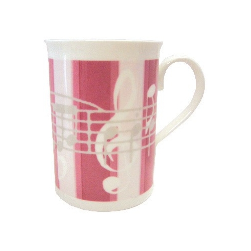 Mug Music Notes Pink Stripes